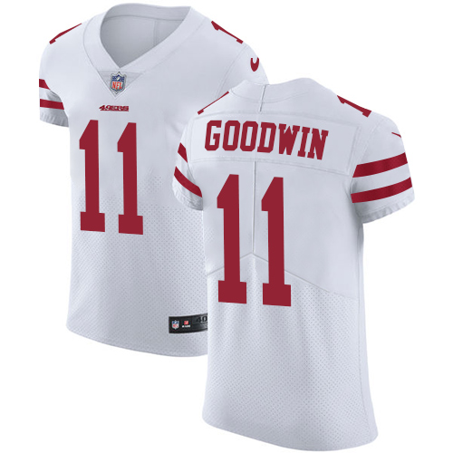 Nike 49ers #11 Marquise Goodwin White Men's Stitched NFL Vapor Untouchable Elite Jersey - Click Image to Close